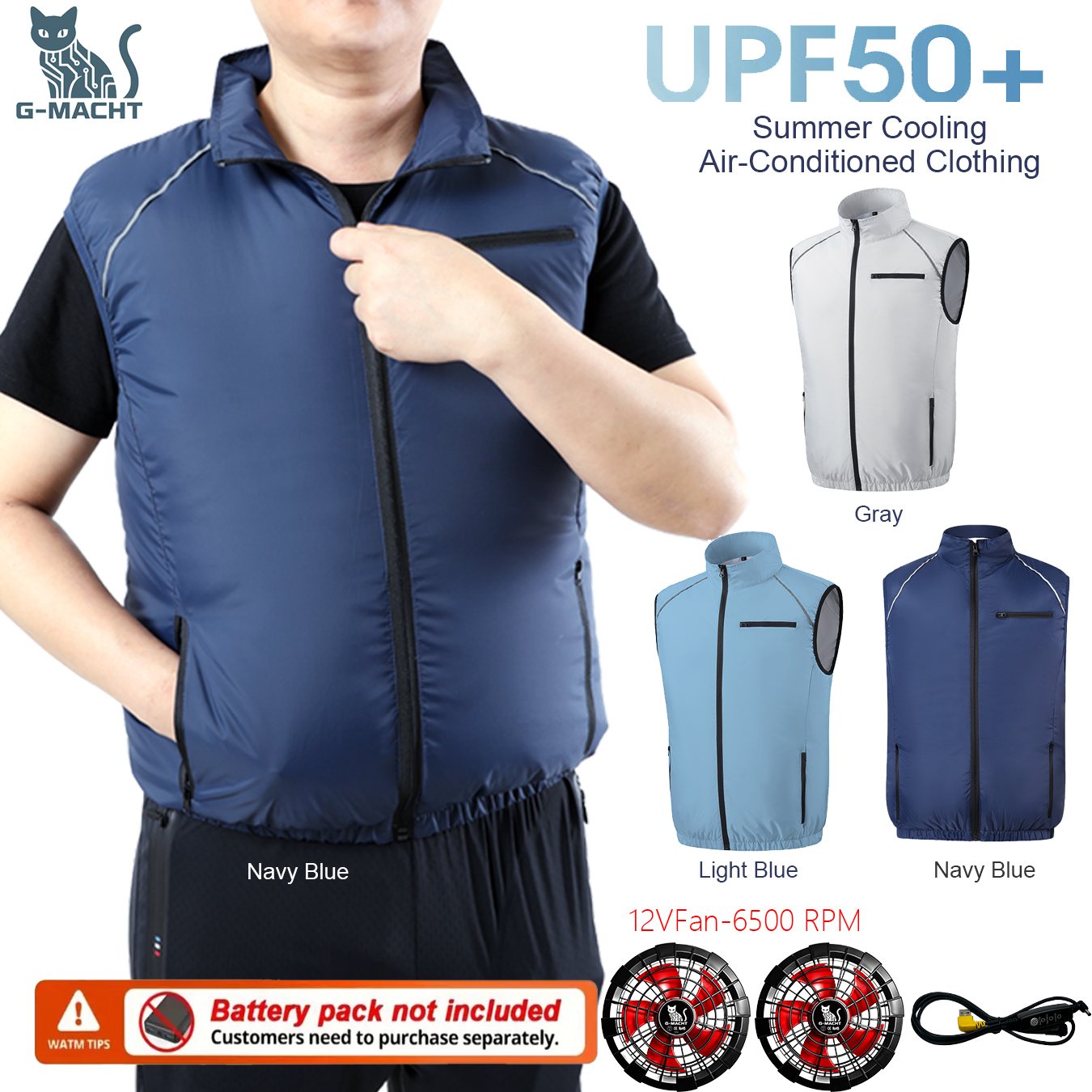 Outdoor Power Not Working - Colete com Ventilador USB G-MACHT, Roupas