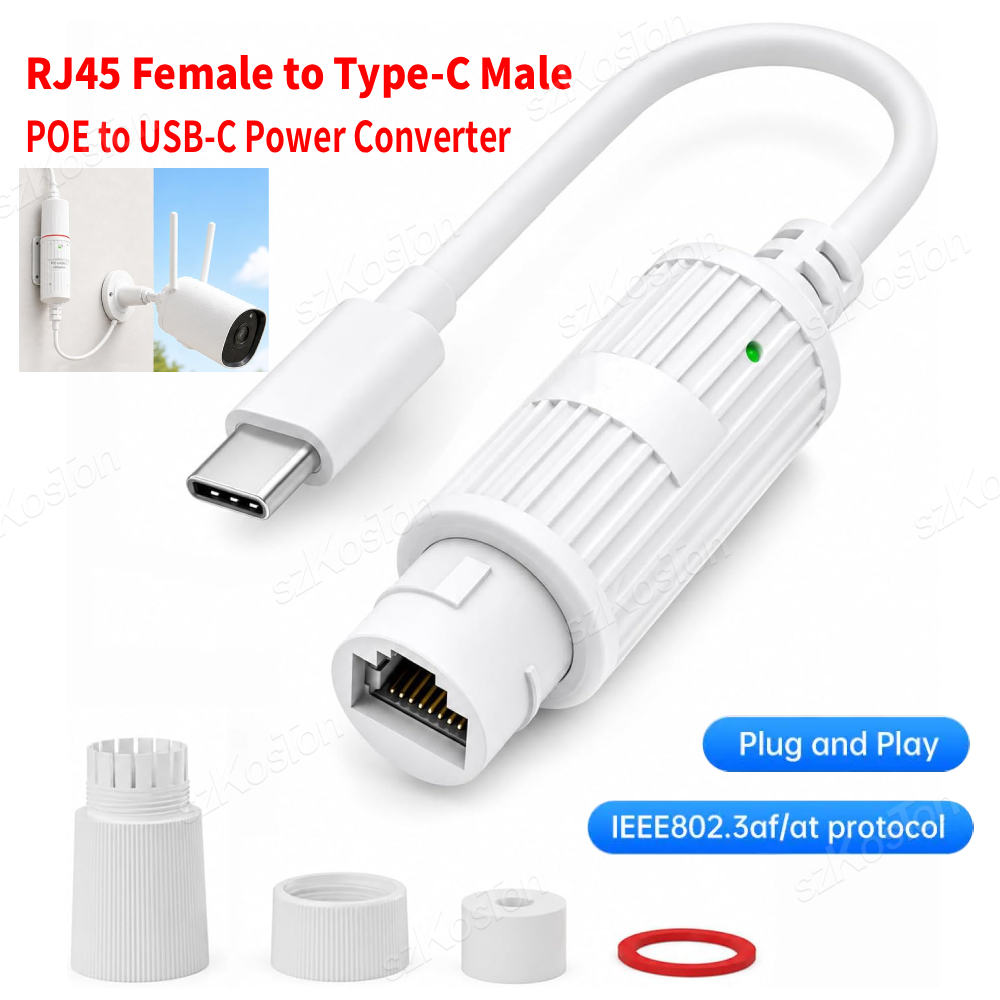 Outdoor Power Adapter Usb - Conversor de Energia POE para USB-C,