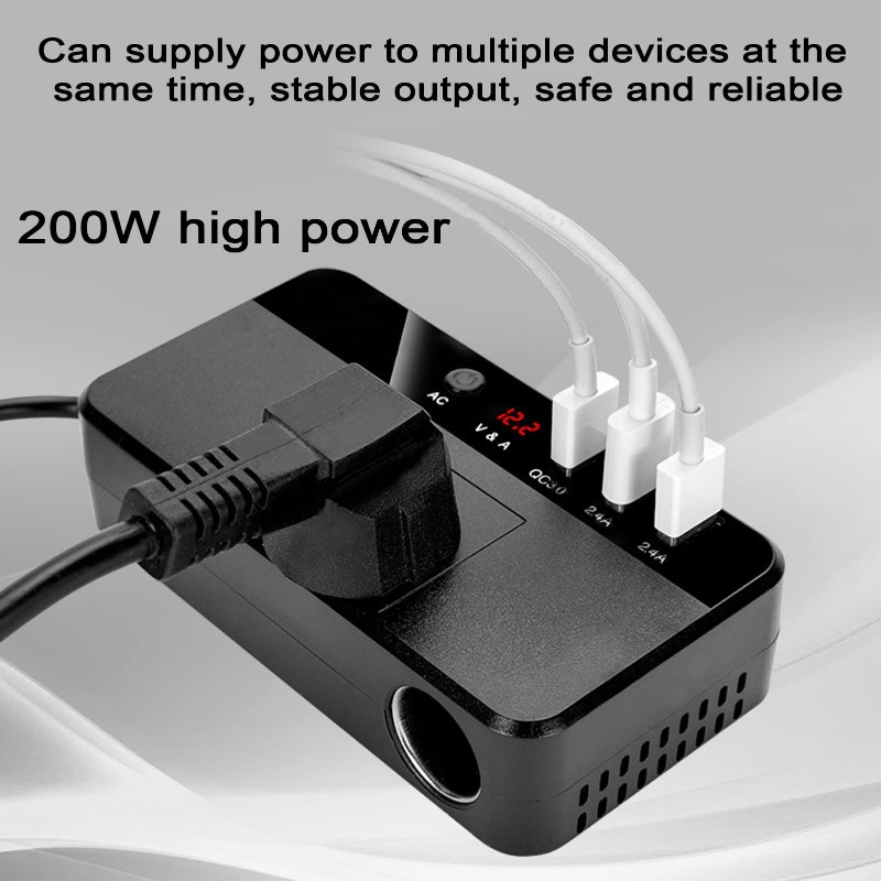 Outdoor Power Adapter Usb - Inversor Portátil para Carro 200W, Carregador