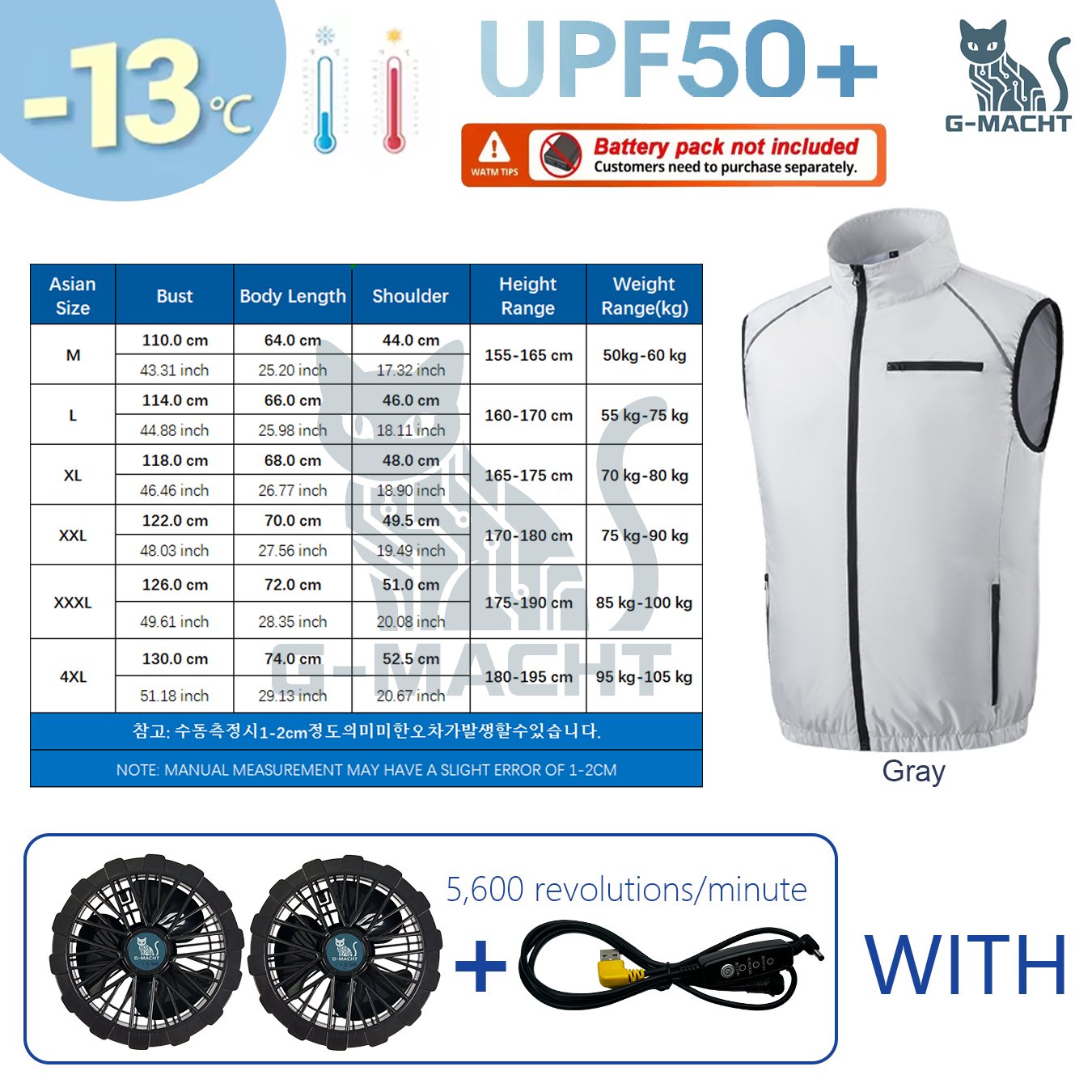 Colete com Ventilador USB G-MA - Outdoor Power Not Working avaliação e preço