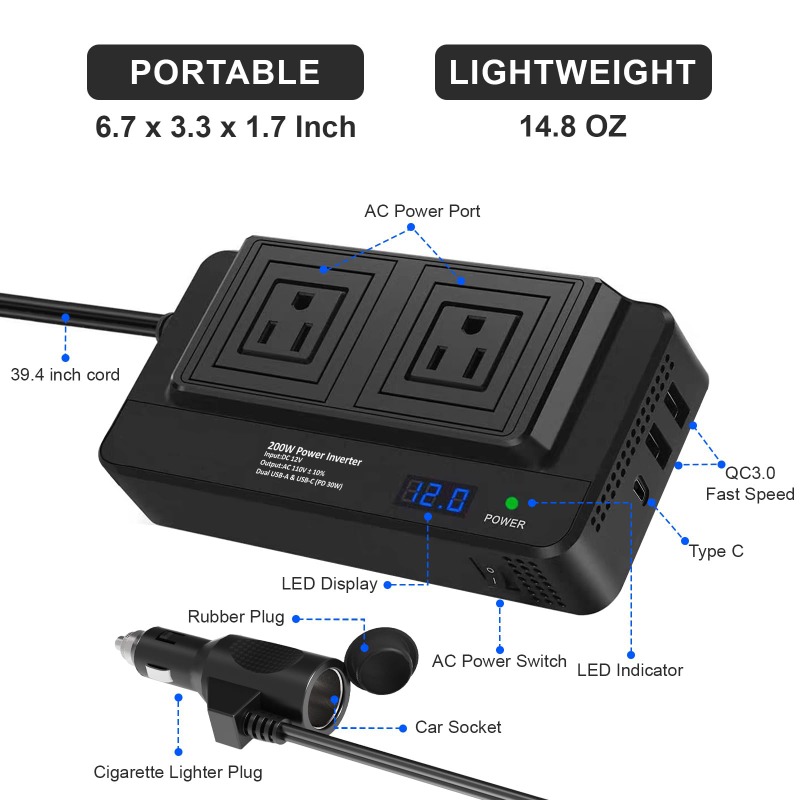 Inversor de energia para carro - Outdoor Power Adapter Usb avaliação e preço
