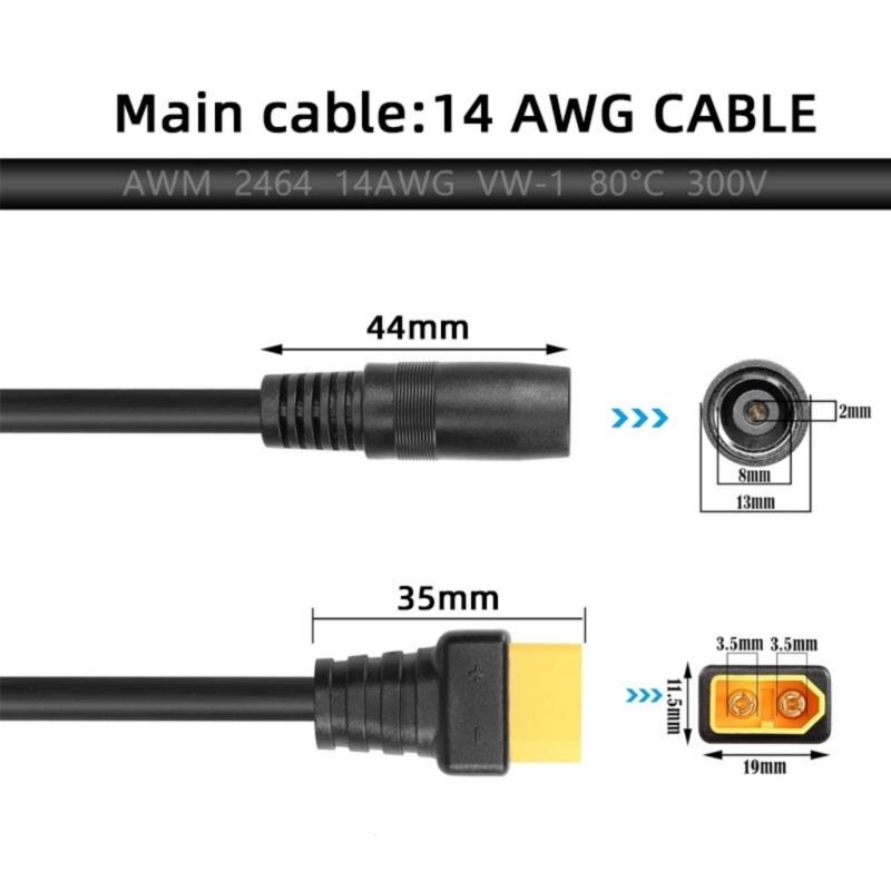 Y1UB XT60 Macho Fêmea para 8mm - Outdoor Power Adapter Usb avaliação e preço